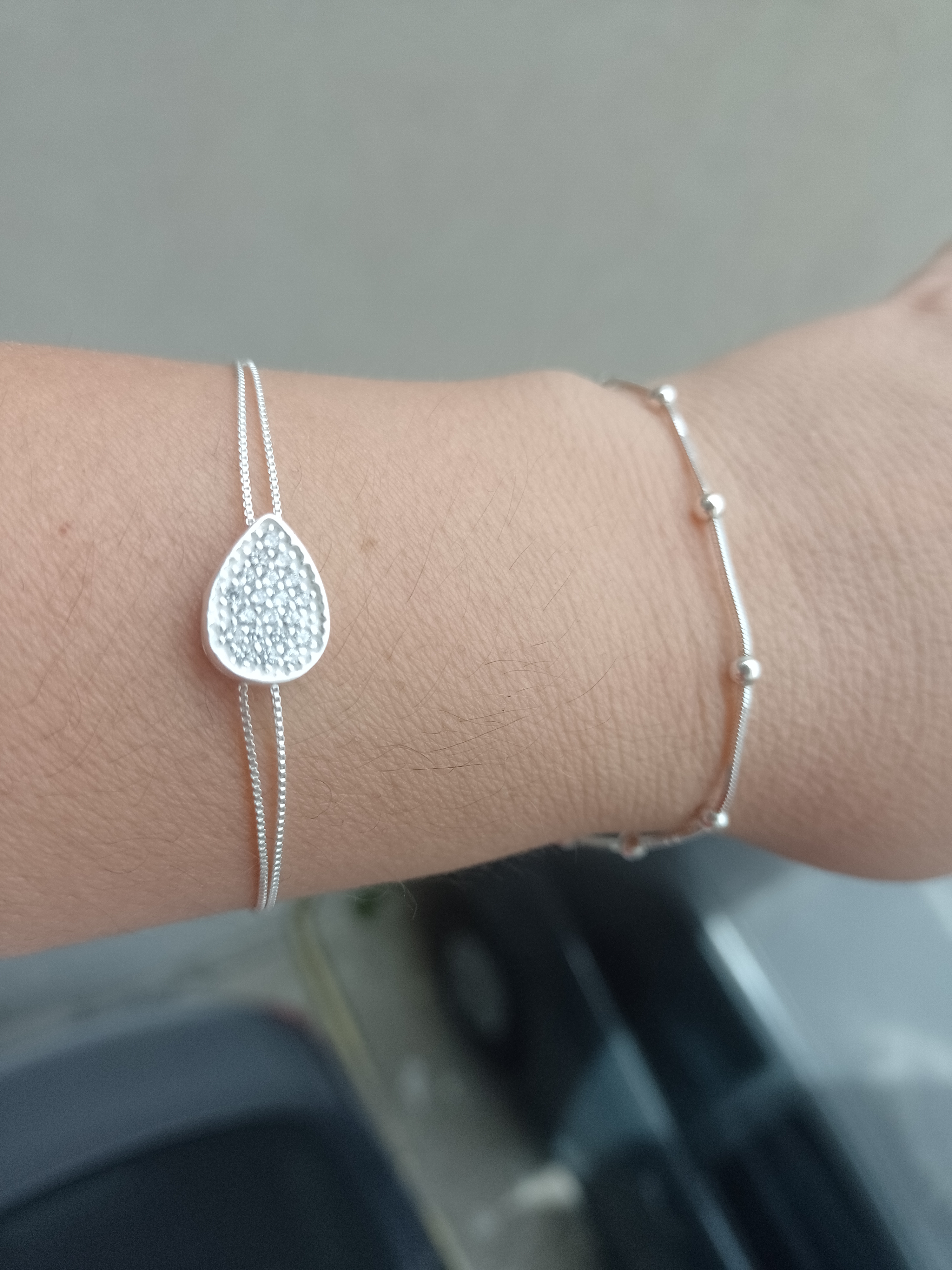 Pulsera gota plata 925