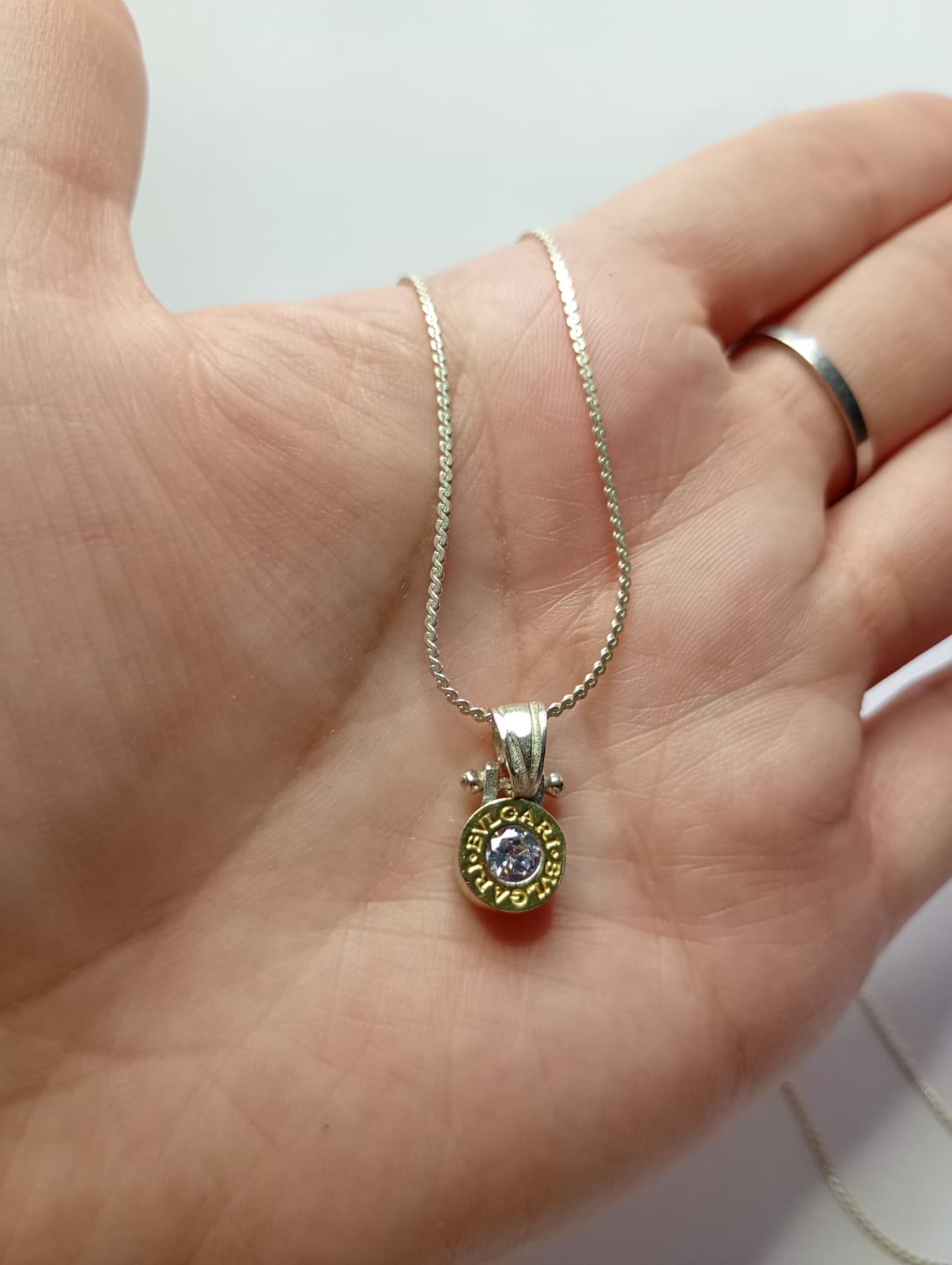 Collar con dije estilo bulgari , plata 925