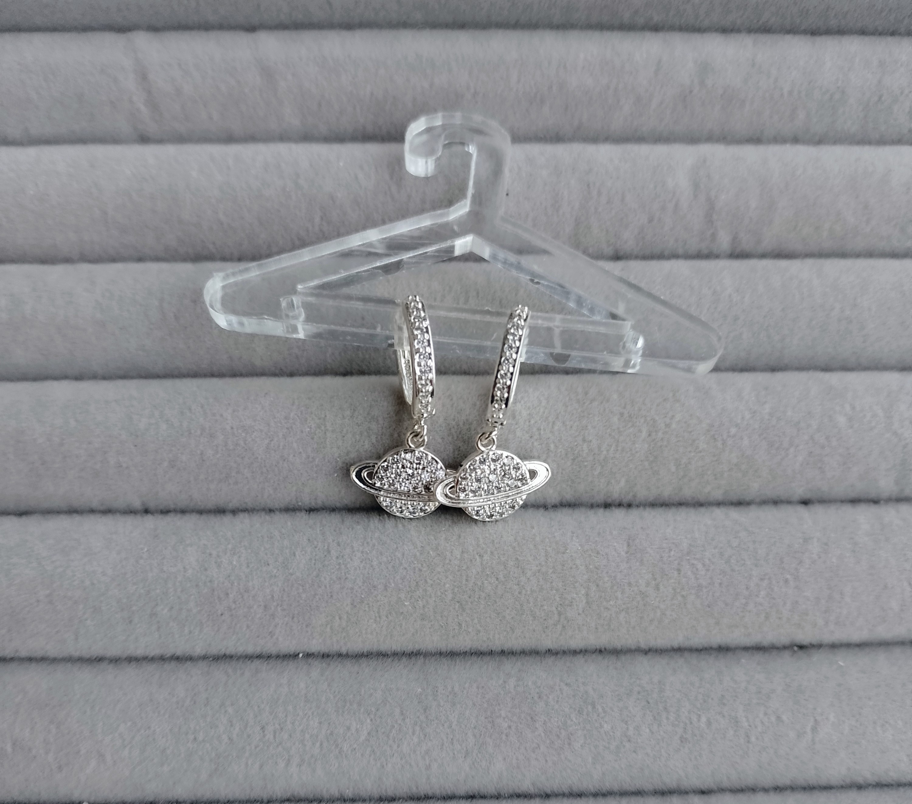 Aros plata laminada con strass