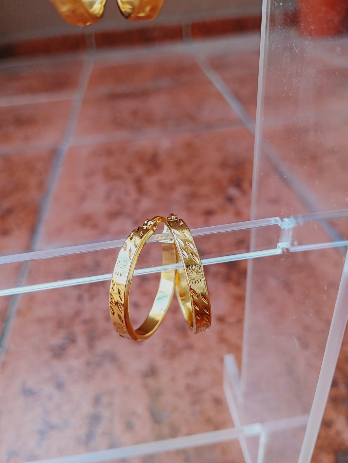 Argollas dorado enchapado en oro